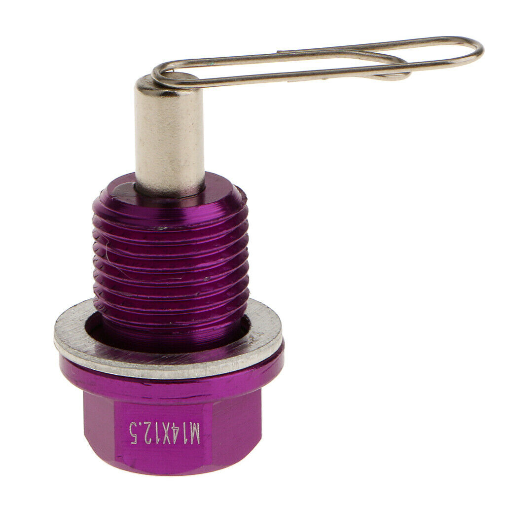 M14X1.5 Anodized Magnetic Engine Oil Pan/Transmission Drain Plug,Blue+Purple