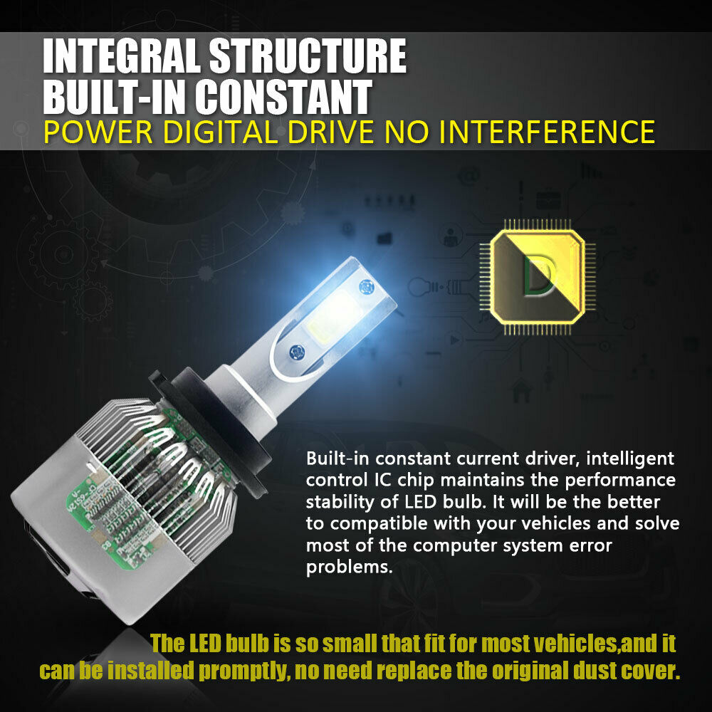 Aviation Aluminum D2S/D4S 6000K 55W 5500LM Car LED Bulbs Headlights Set Kit