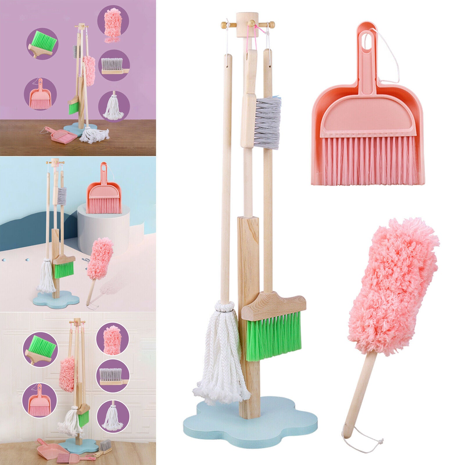 Children Cleaning Tools Set Mop Combination for Kids Girls Boys Housekeeping