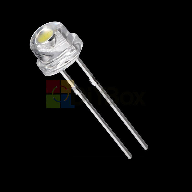 100Pcs Straw Hat F5 5MM led Lamp White LED Light Emitting Diode