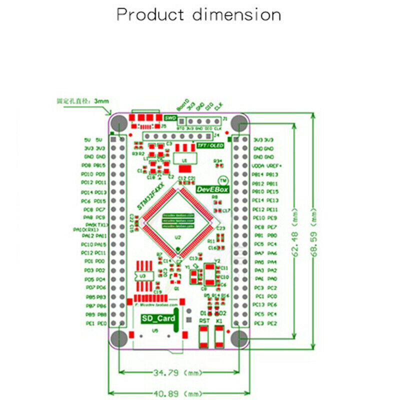 STM32F407VET6 Development Board Cortex-M4 STM32 Learning Board ARM Core Board Q8