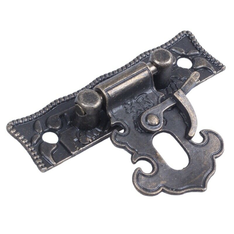 Wood Case Chest Box Rectangle Clasp Closure Hasp Latches Bronze Tone C8K5K5