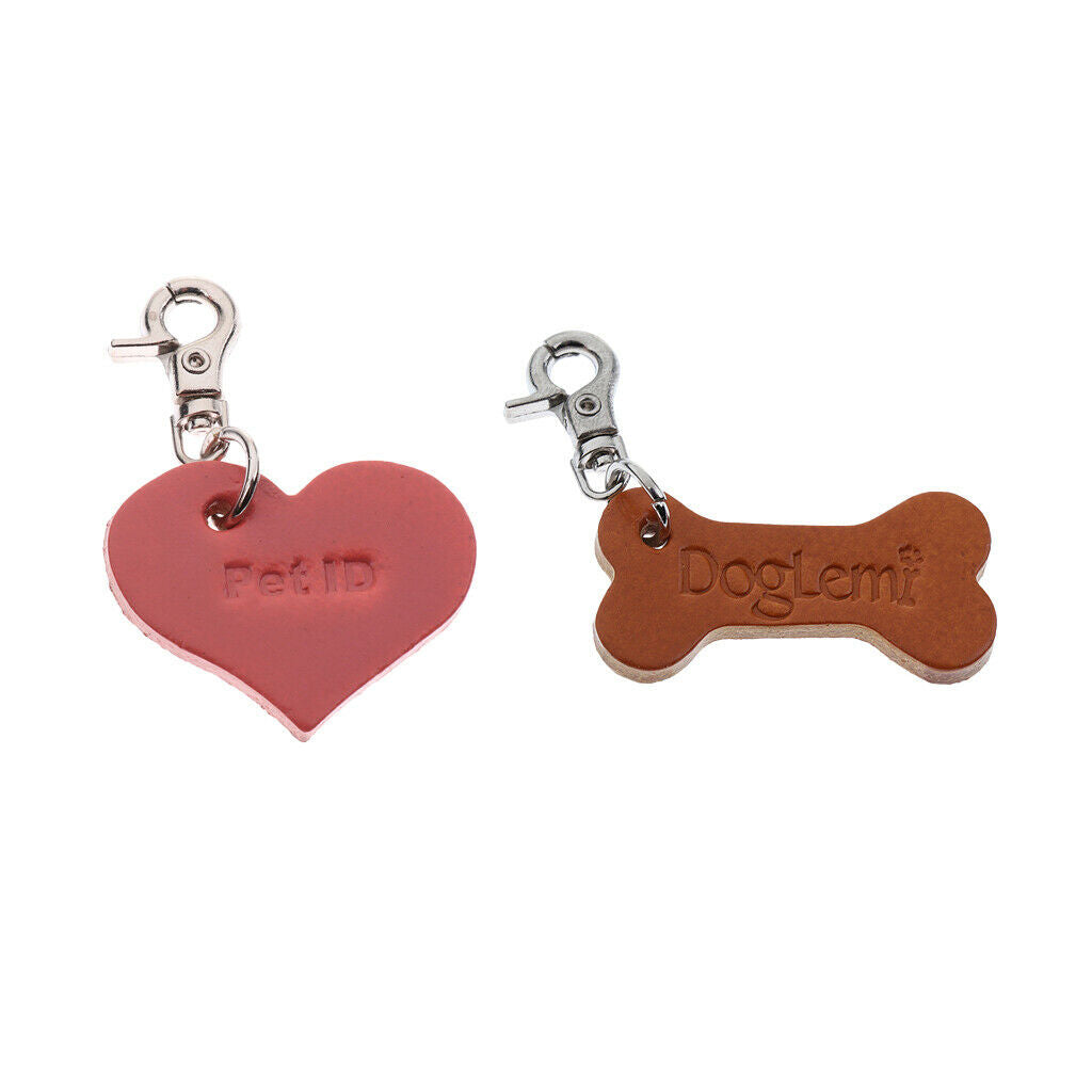 Pet Dog Cat Identity ID Tag Collar Puppy Metal Neck Pendant Keychain Heart