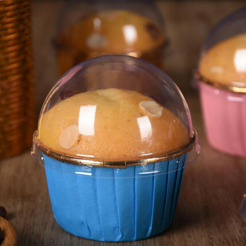 50pcs Cupcake Paper Cup Transparent Lid Cover for Baking Cups Muffin Paper CSJ