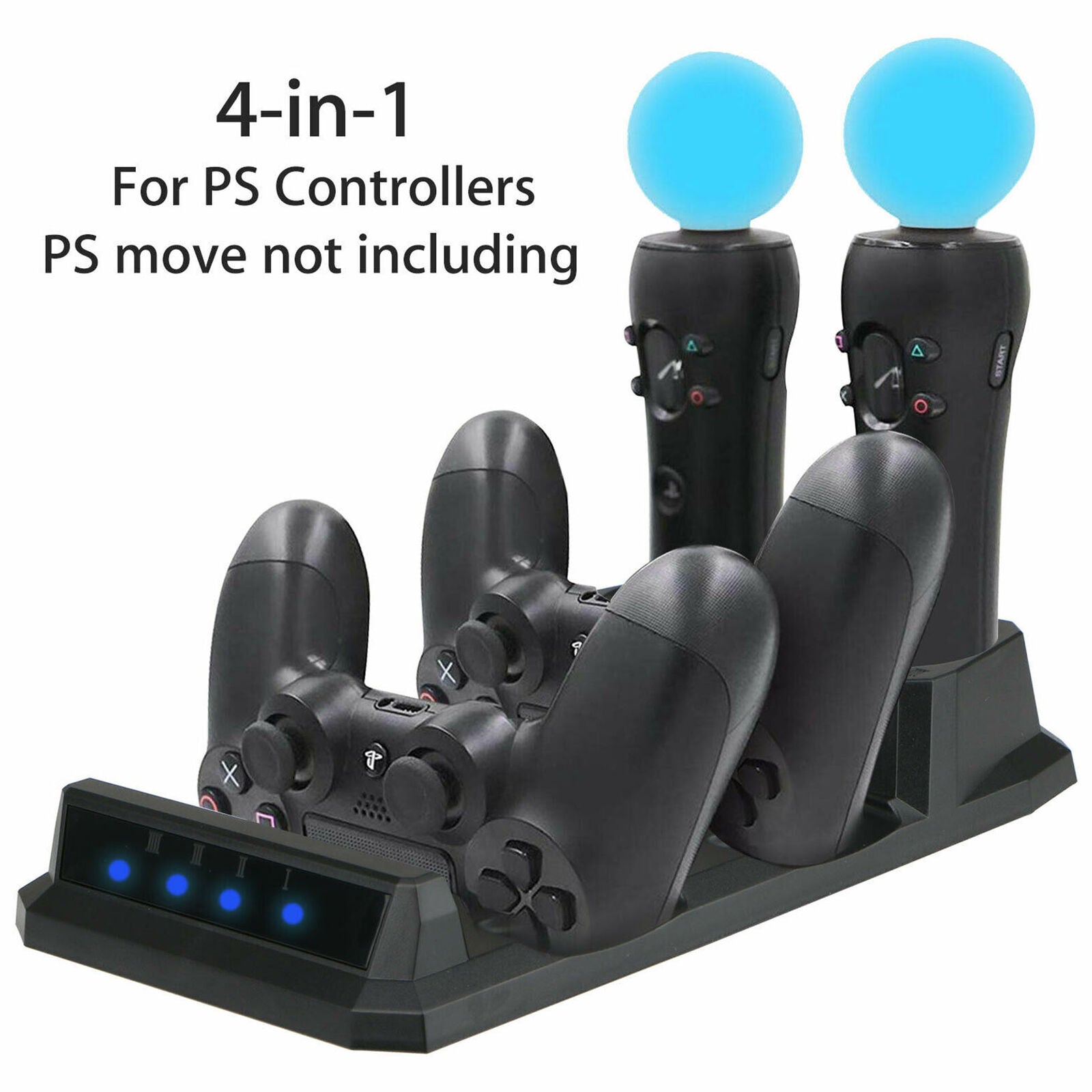 4 in 1 Controller Charger Dock Station Stand For Playstation PS4 PSVR VR Move