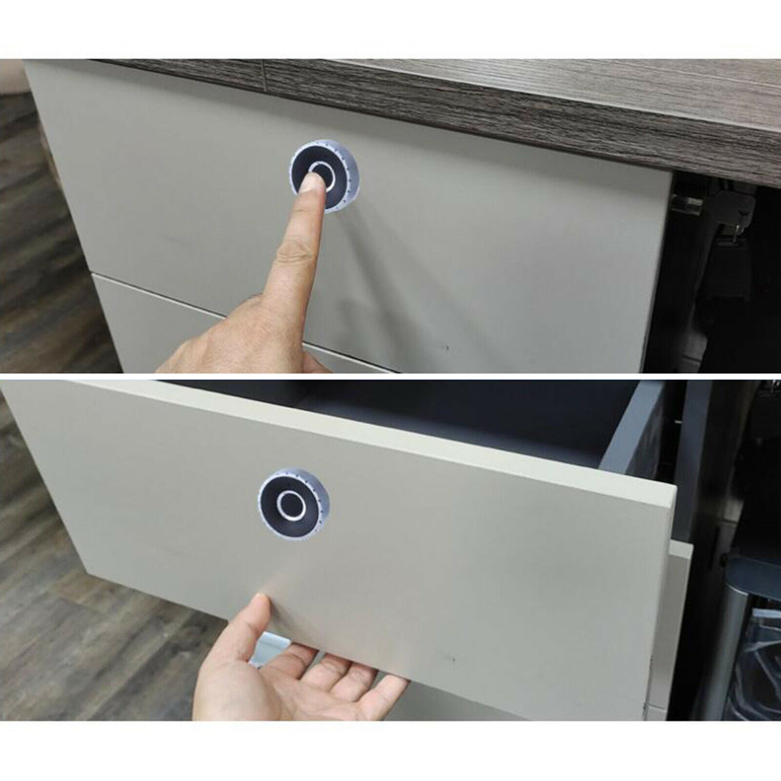 Drawer Fingerprint Lock Cabinet Door 2-in-1 with Key File Cabinet Lock Kit