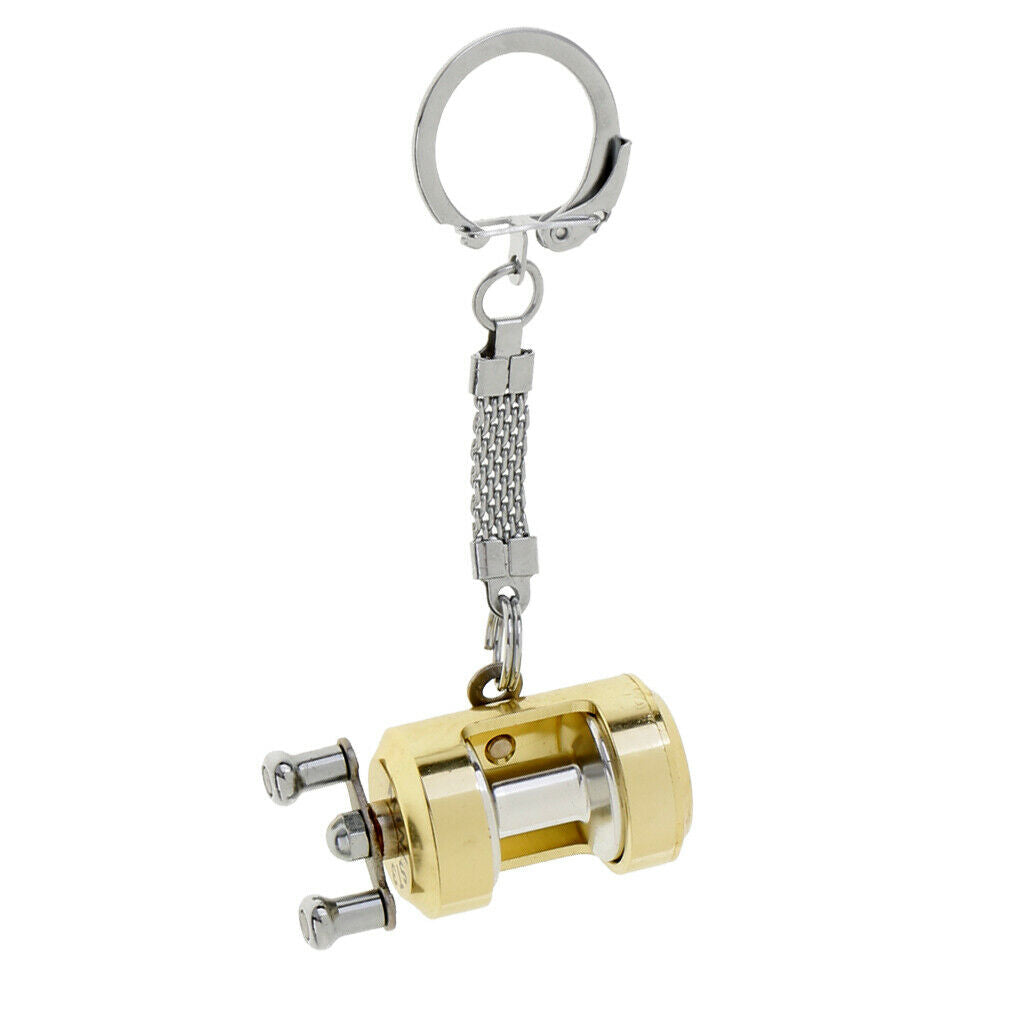 Aluminum Alloy Mini Baitcasting Reel Fishing Reel Key Ring Pendant Keychain