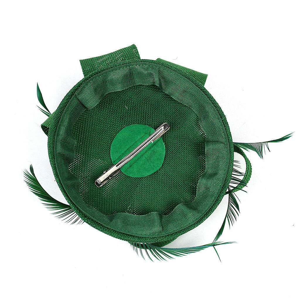 Women's 1920s Feather Fascinator Headband Hair Clip Headpiece Pillbox Hat