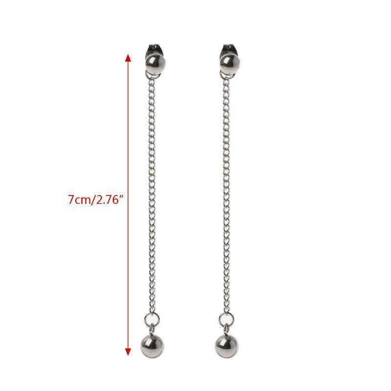 Elegant Stainless Steel Long Tassel Chain Dangle Drop Earrings  KPOP Boy Jewelry