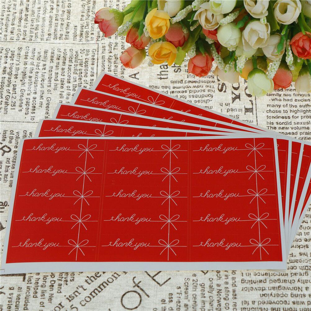 75pcs/set Thank You Red Label Stickers For Gift Cake Baking Sealing Hang T.l8
