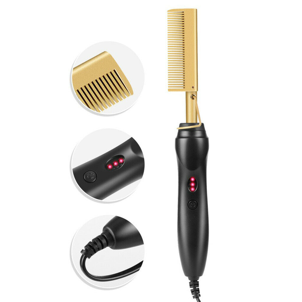 Hair Curling Straightening Comb DIY Home Styling Tool Curler Straighter