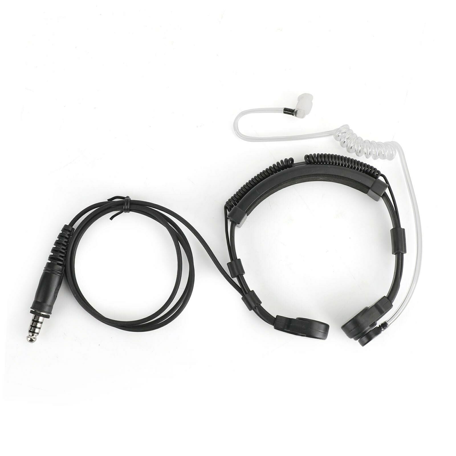 Throat Mic Headset Dual PTT Air Tube Fit for BaoFeng UV5R UV82 TK3107 TK-3201