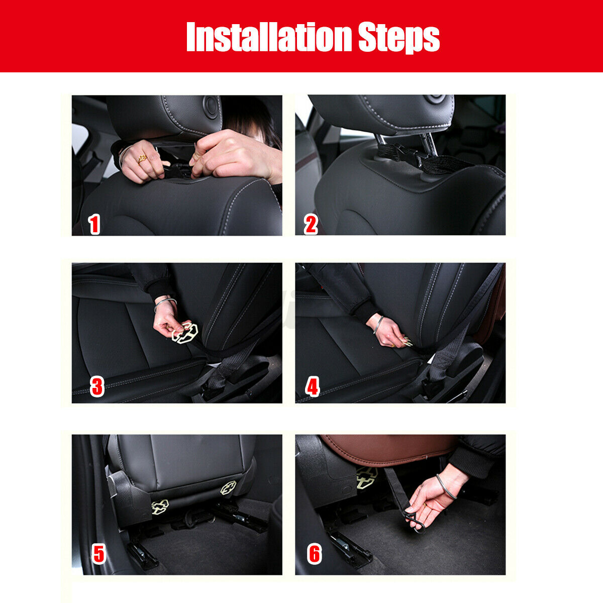 2X Foldable Car Back Seat Organiser Leather Storage Bag Table Tray Cup Hol