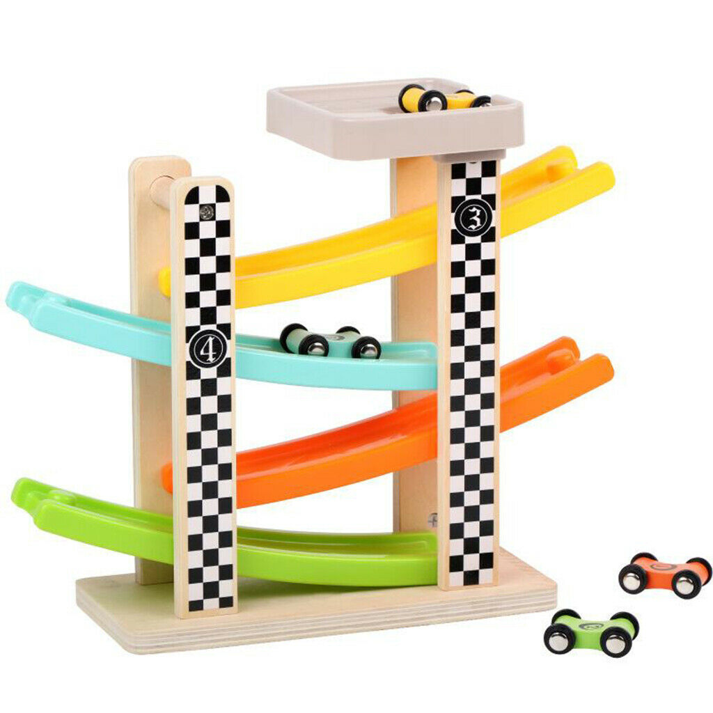 Toddler Toys Race Track Car Gifts for 1 2 3 Year Old Boys - with Wooden Car