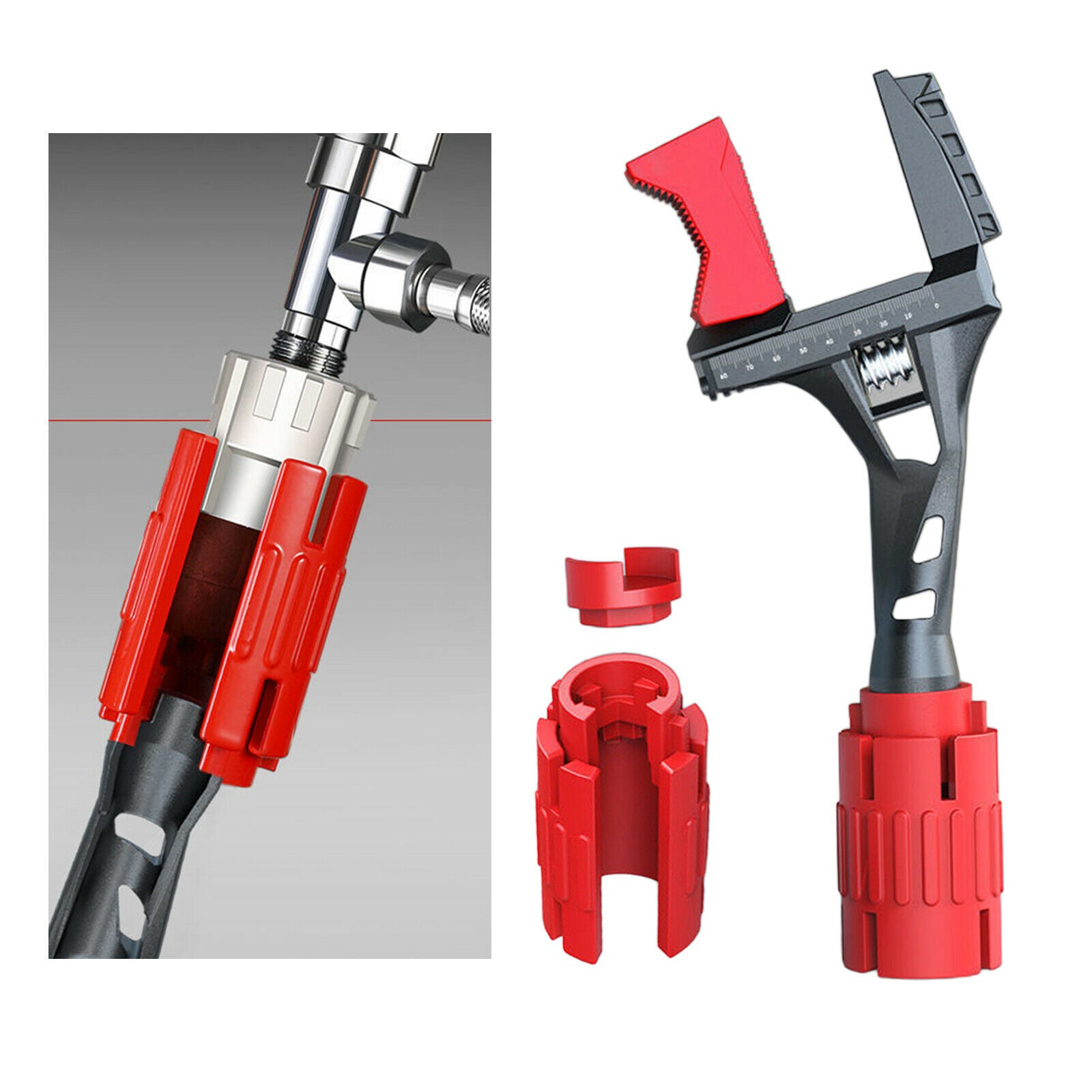 Faucet Install Pipe Wrench 24 in 1 Aluminum Alloy Spanner Basin Wrench