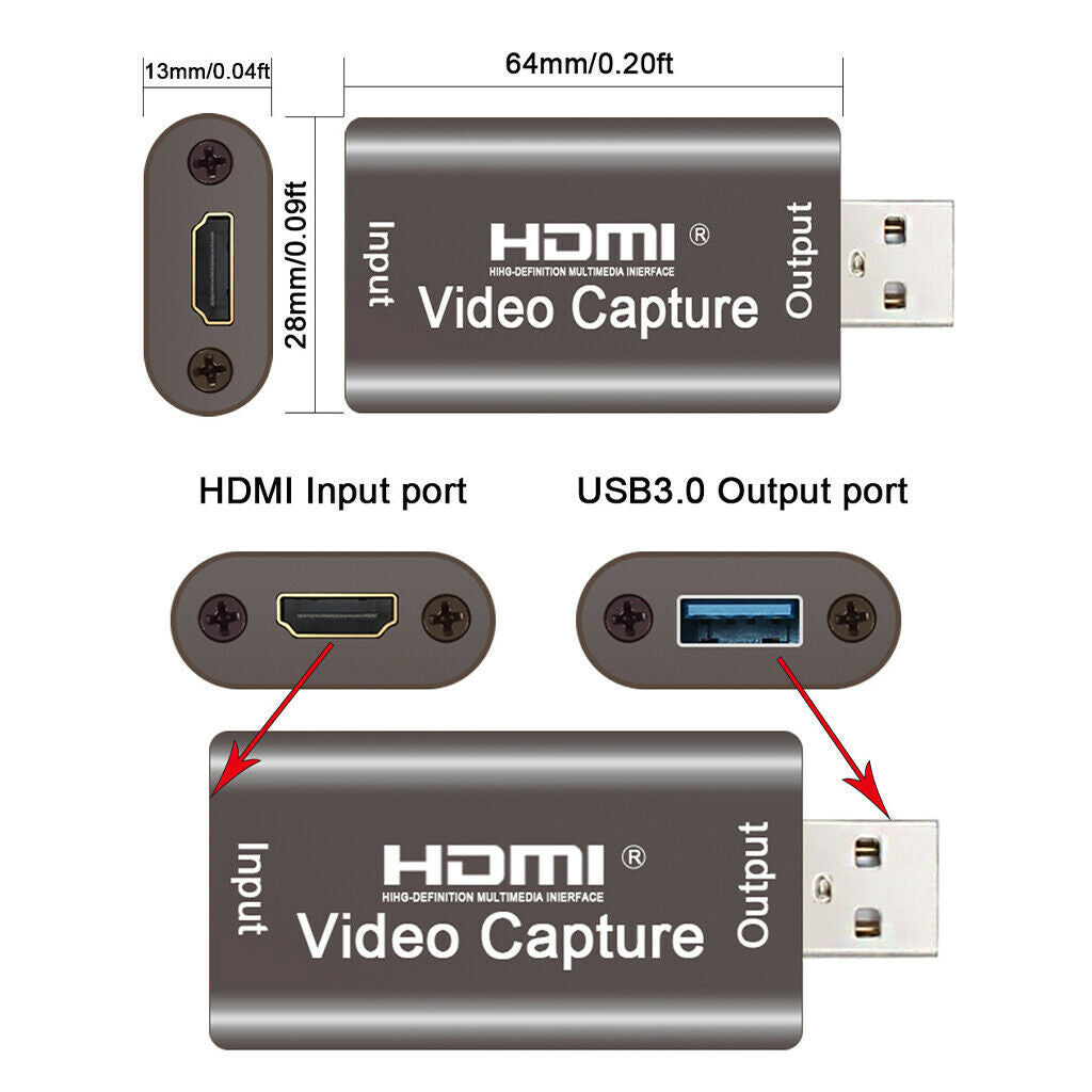 Mini 4K 1080P   To USB 3.0 Video Capture Card Game Recording Adapter