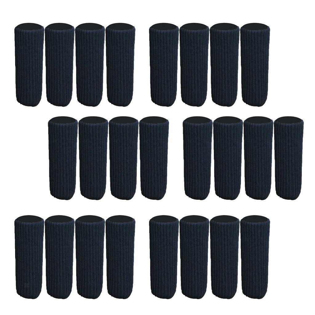 24Pcs for Dia 3.5-7" Furniture Sliders Covers Knitted Chair Leg Socks -Black