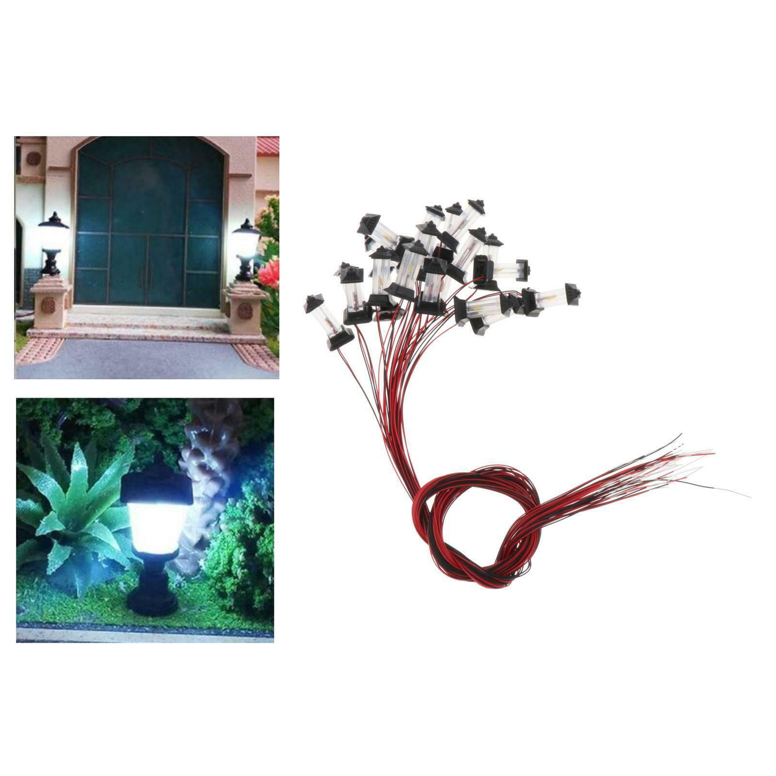 20x Lawn LED Light Railroad Micro Landscape Warm Light Lamppost 1:100-1:500
