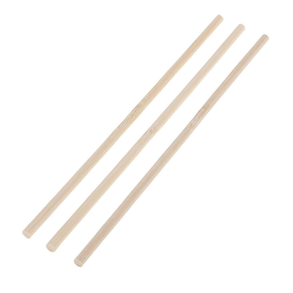 50 Pieces Bamboo Wood Stick Unpainted Wooden Round Stick Dowel Rod 150mm