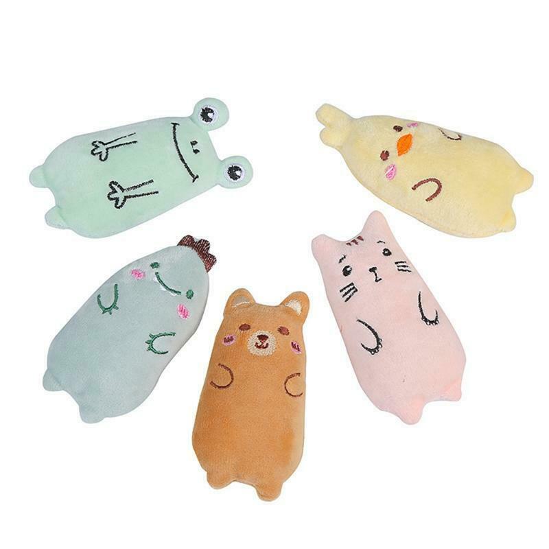 5 Pieces Kitten Gritted Teeth Interactive Animal Plush Catnip Pet Gift