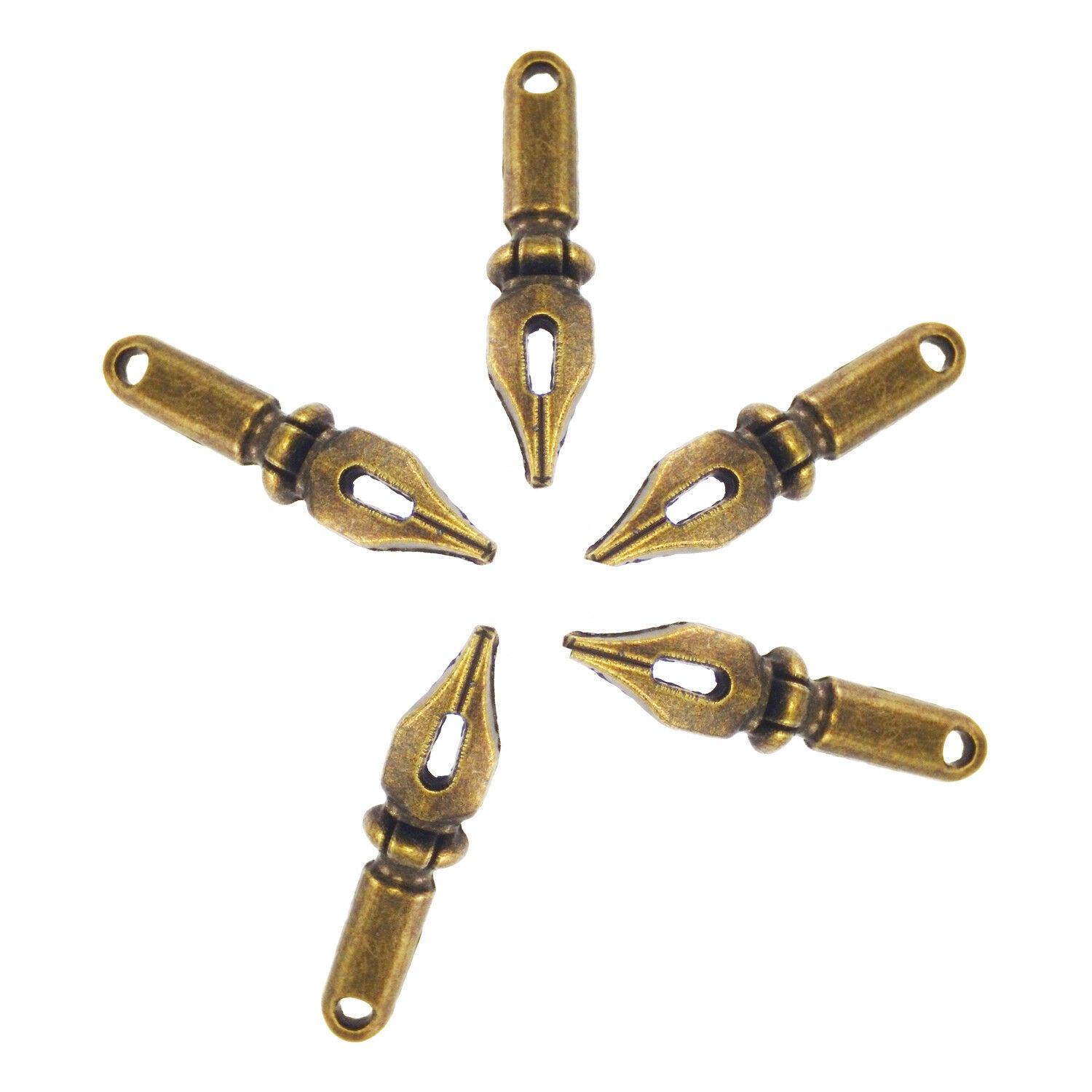 Antiqued Bronze Tone Pen Shape Charm Alloy Pendant 32*7mm 50pcs