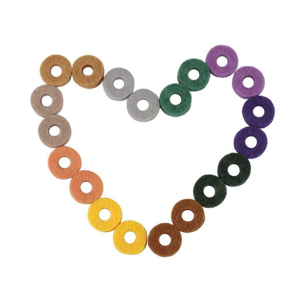 20 Pieces Colorful Cymbal Felts Hi Hat Washers Percussion Instrument Kit Drum