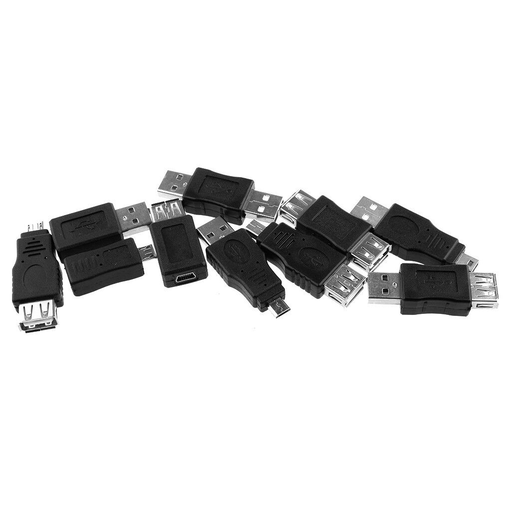 10 Pack USB 2.0 Female to USB Micro Female Adapter Converter for Computer