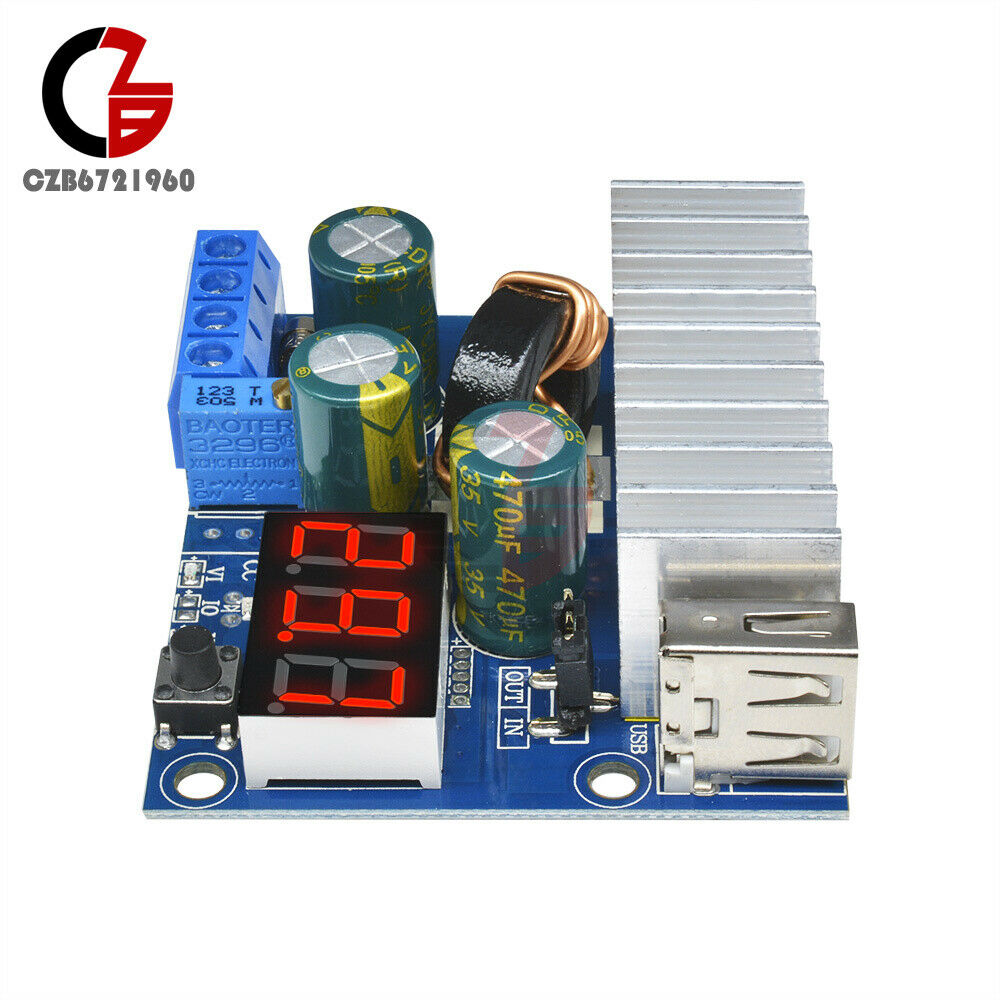 DC-DC Adjustable Converter Step up Module Power Supply USB Voltmeter 3~35V 6A