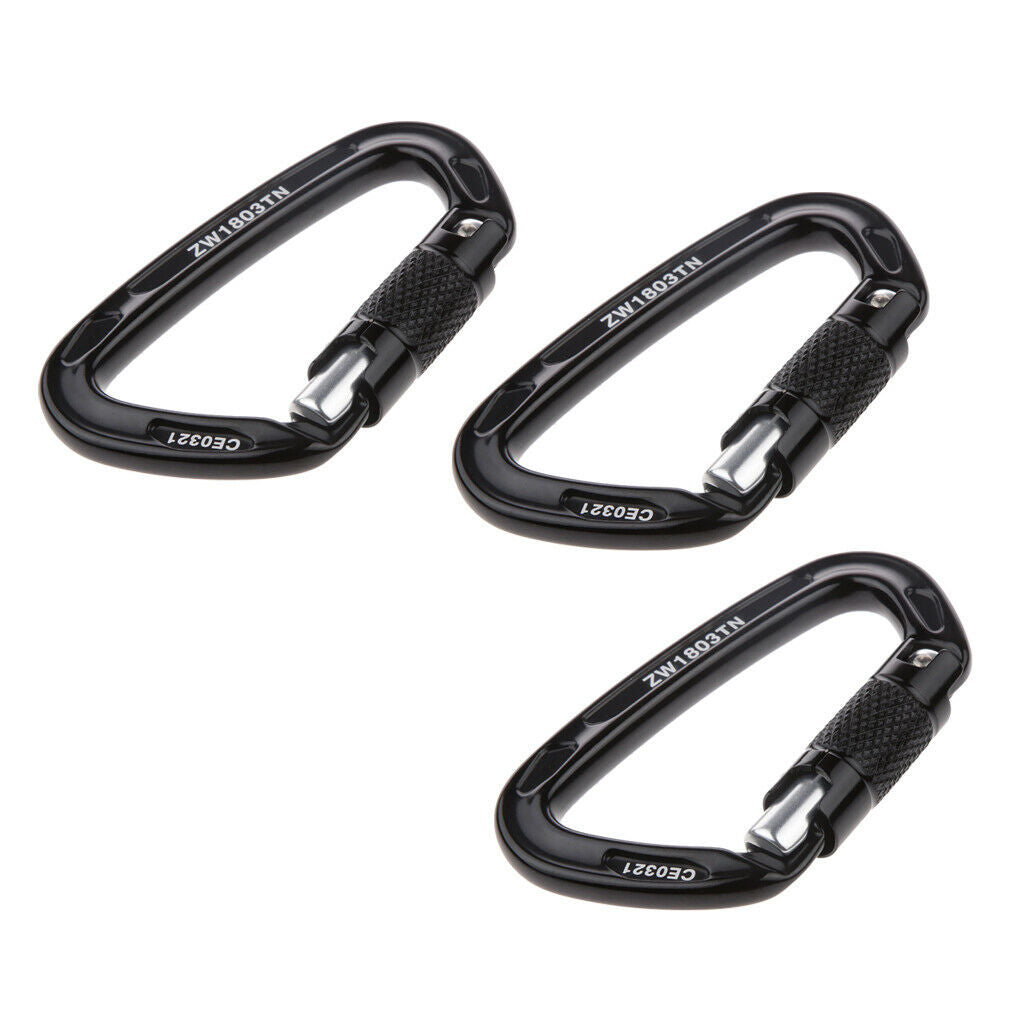 3 Pieces Mountaineering Rock Climbing Equipment Gear Screw Locking Aluminum