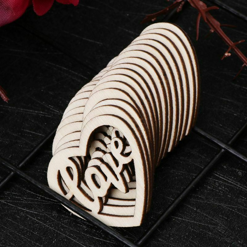 15Pcs Rustic Wooden Love Table Confetti Scatter Rustic Wedding Party Decor