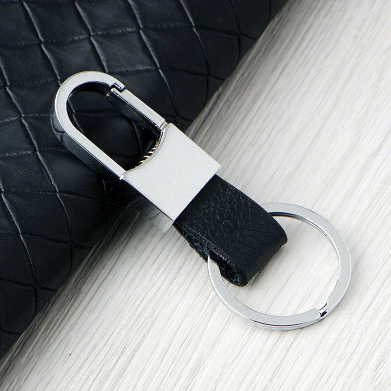 Fashion Men Leather Alloy Metal Keyfob Car Keyring Keychain Key Chain Ring Gifts