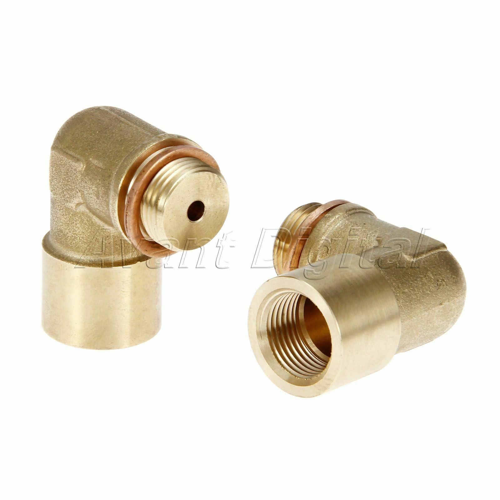 Brass Oxygen Sensor Exhaust Extension Spacer CEL Fix 90 Degree Angled Bung 2Pcs