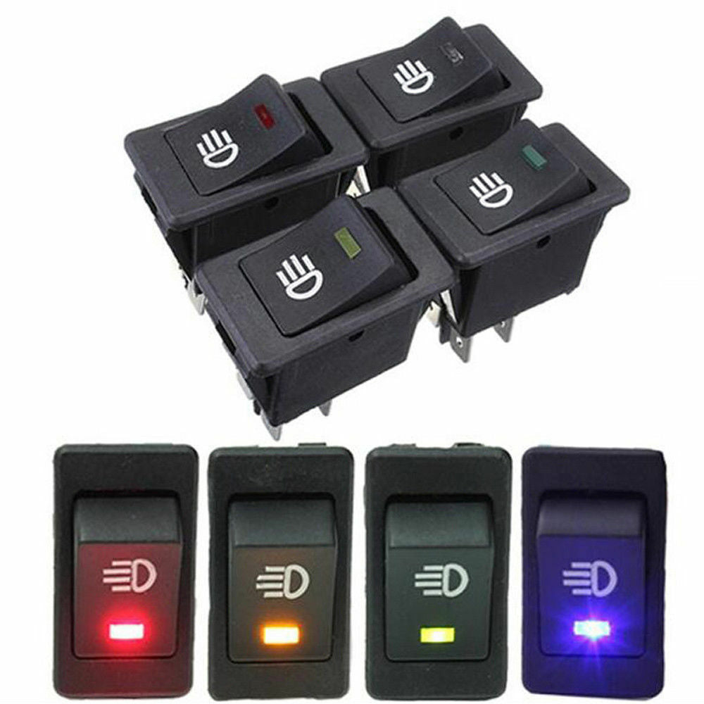 1x Car LED On/Off Indicator Rocker Toggle Switch Driving Fog Lamp Work Light Bar