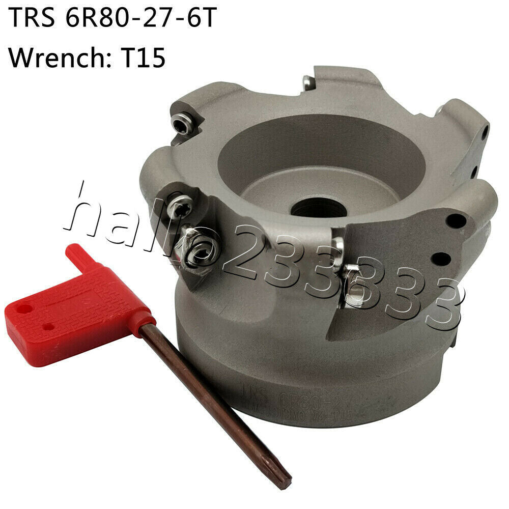 1PC TRS 6R80-27-6T 6R80mm 6Flute face milling cutter FOR RDMT1204 Carbide insert