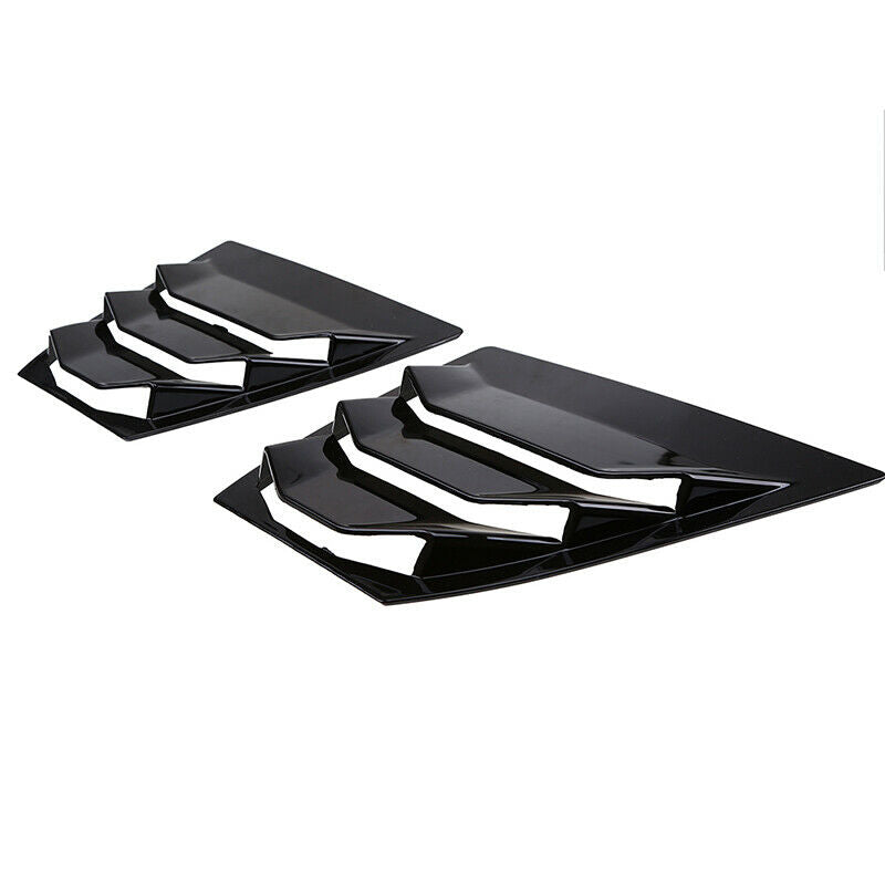 2x Glossy Black Quarter Side Window Louver Vent Cover For Mazda 3 Axela 2014-21