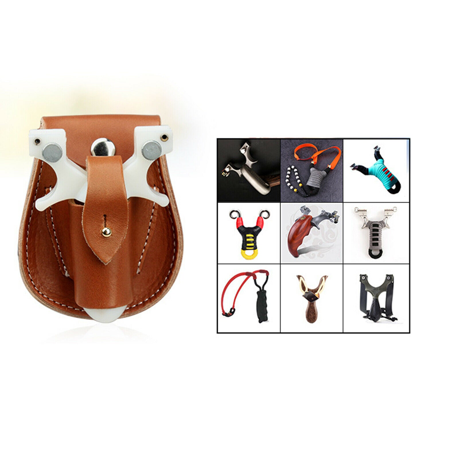 Outdoor Sports Steel Ball Package Leather Slingshot Bag Pouch Case Strap holster