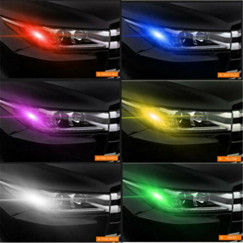 2* 5050 6SMD RGB T10 LED Car Wedge Side Light Reading Lamp Bulb + Remote Control