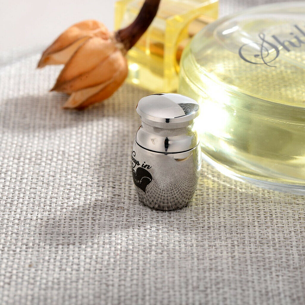 2pieces Stainless Steel Cremation Funeral Ash Container Holder Jewellery