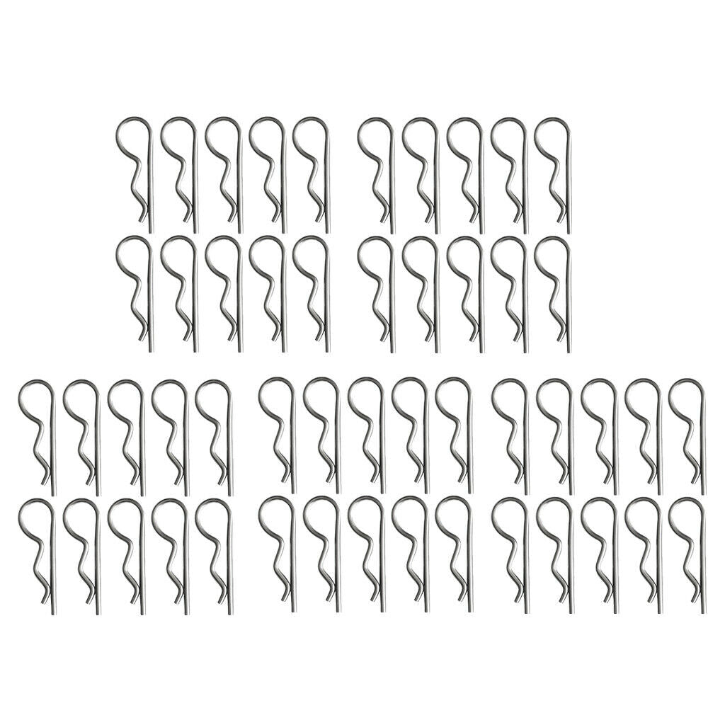 50 lot Marine Stainless Steel Retaining Clip Spring Cotter Pin Accessories