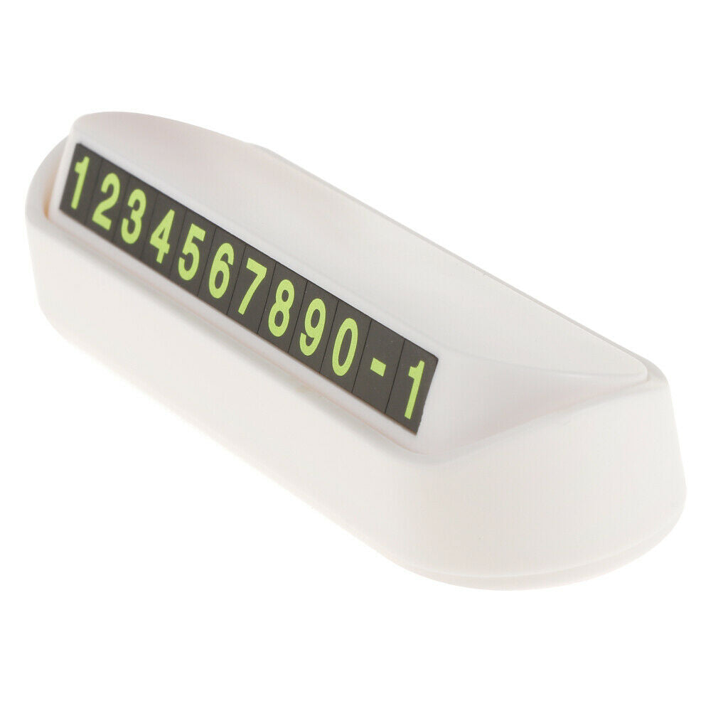 Temporary Parking Card Magnetic Phone Number Plate Holder Sucker  White