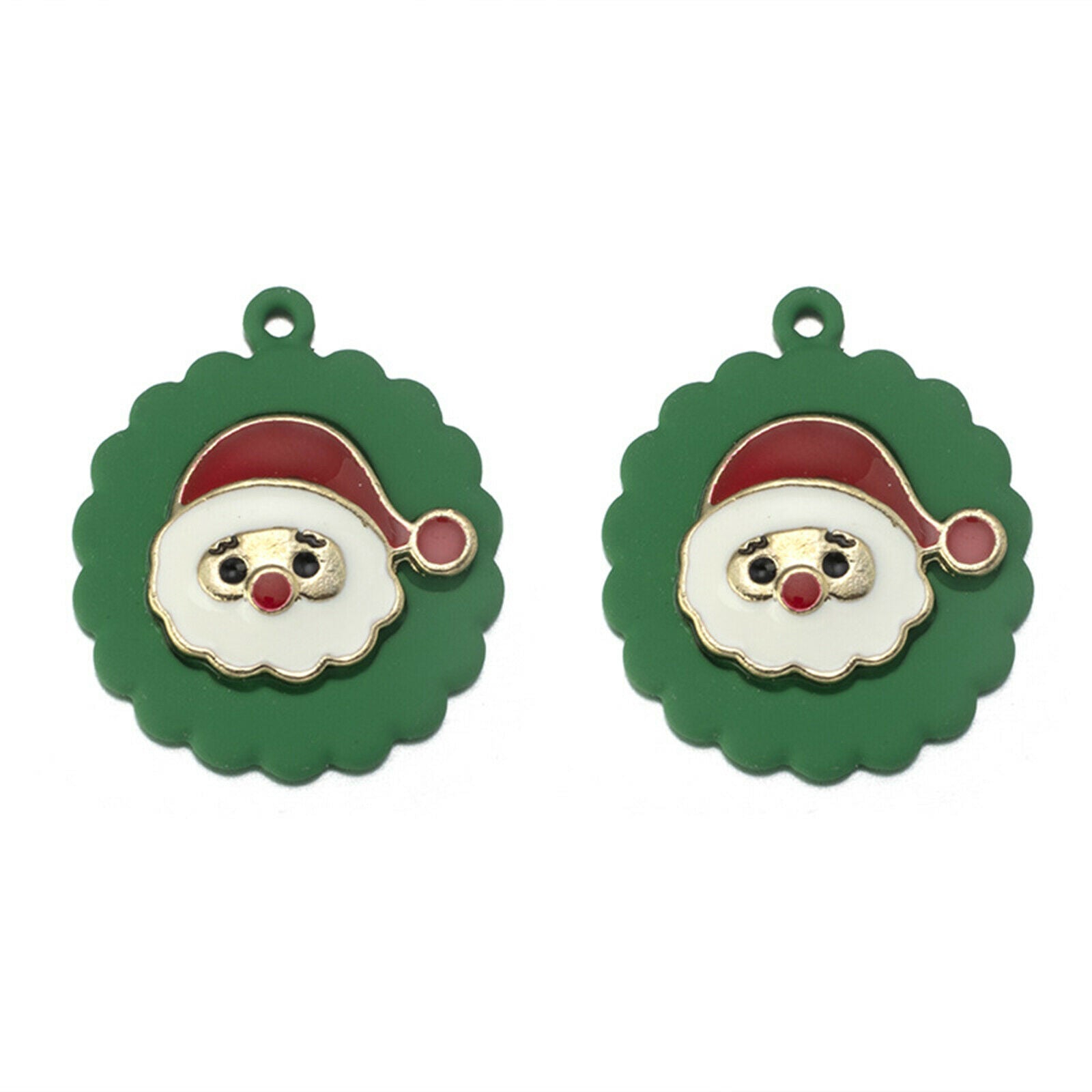 20pcs Alloy Cute Charms Christmas Styles Enamel Pendants DIY Jewelry Making