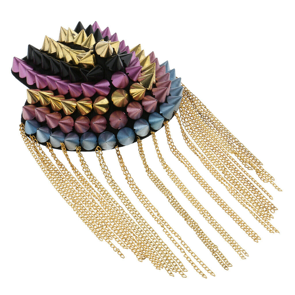 Colorful Rivet  Stud Tassel Epaulet Shoulder