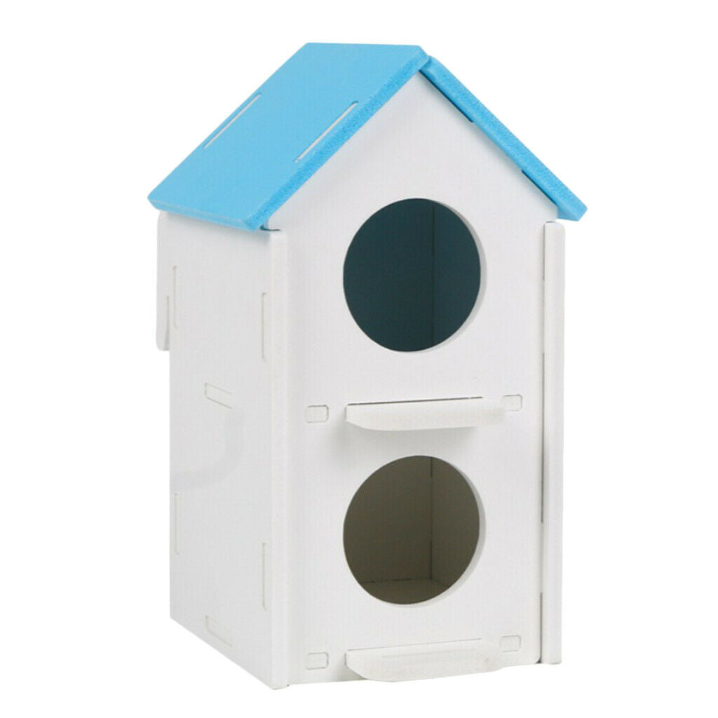 2pcs Bird Nest House Wooden 2-layer Hatching Box DIY Assembly Breeding Box