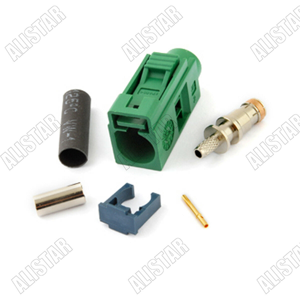6pcs Fakra E Female Crimp connector Green /6002 Car TV1 for RG316 RG174