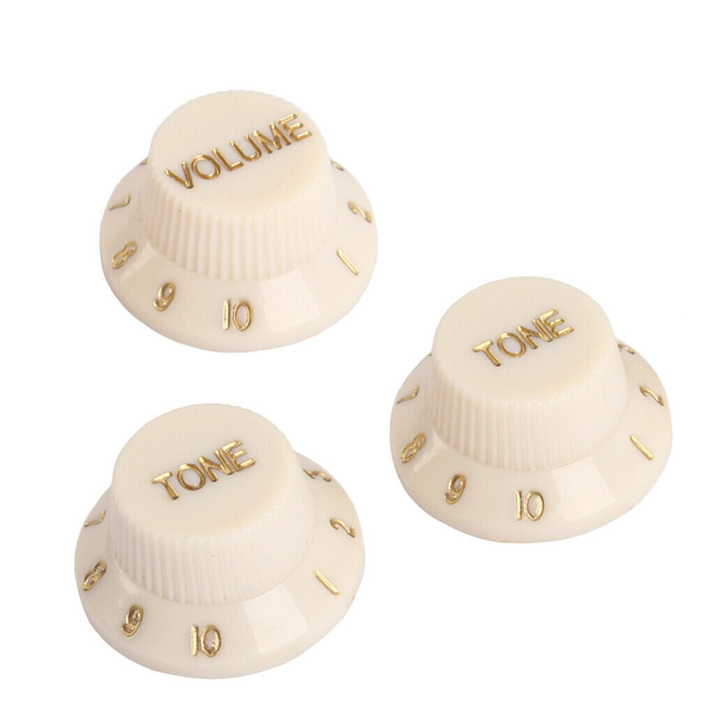 3pcs Electric Bass Guitar Volume Tone Control Knobs Dome Knobs
