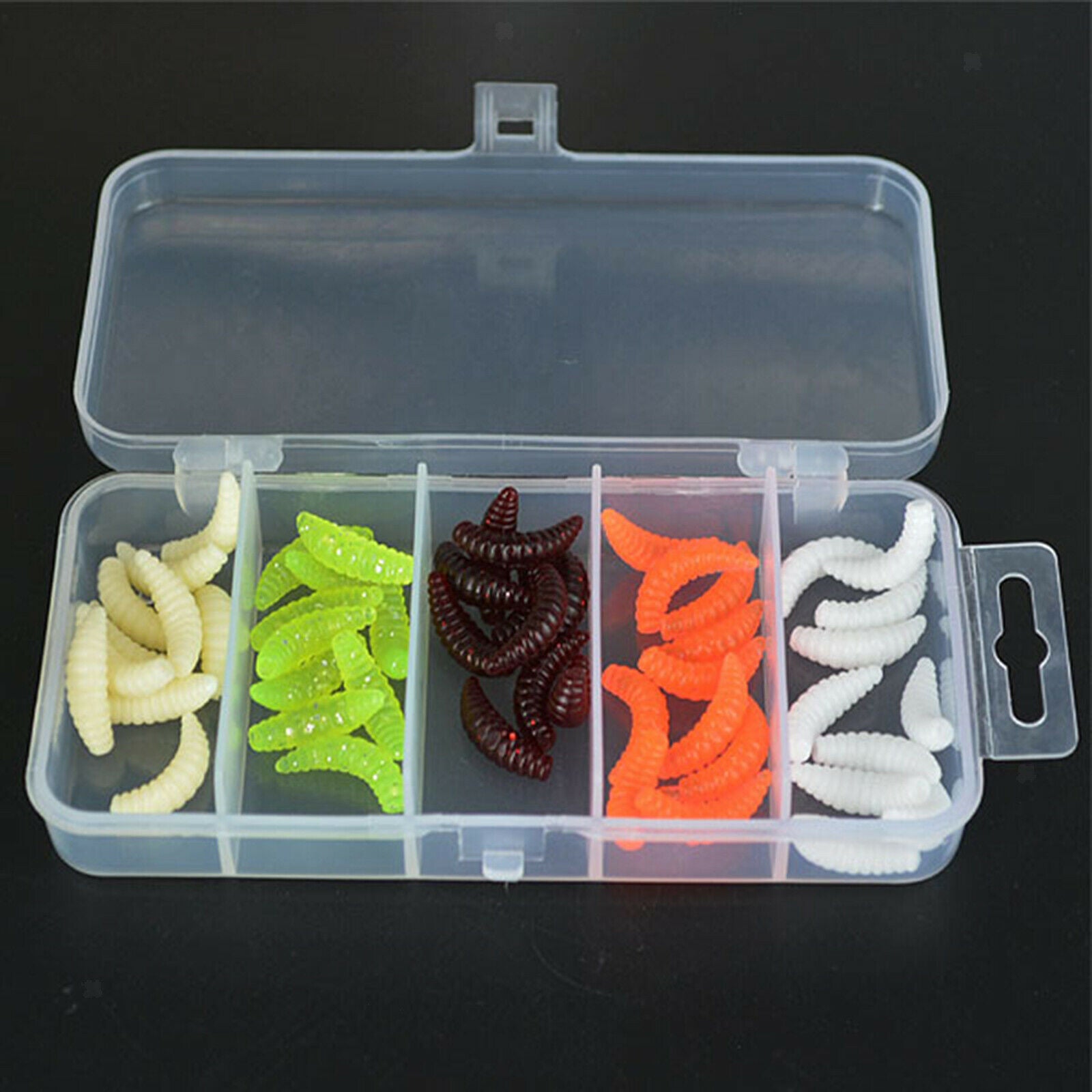 50x Durable Fishing Lures 2cm Freshwater Larva Maggots Trout Bass Grub Baits