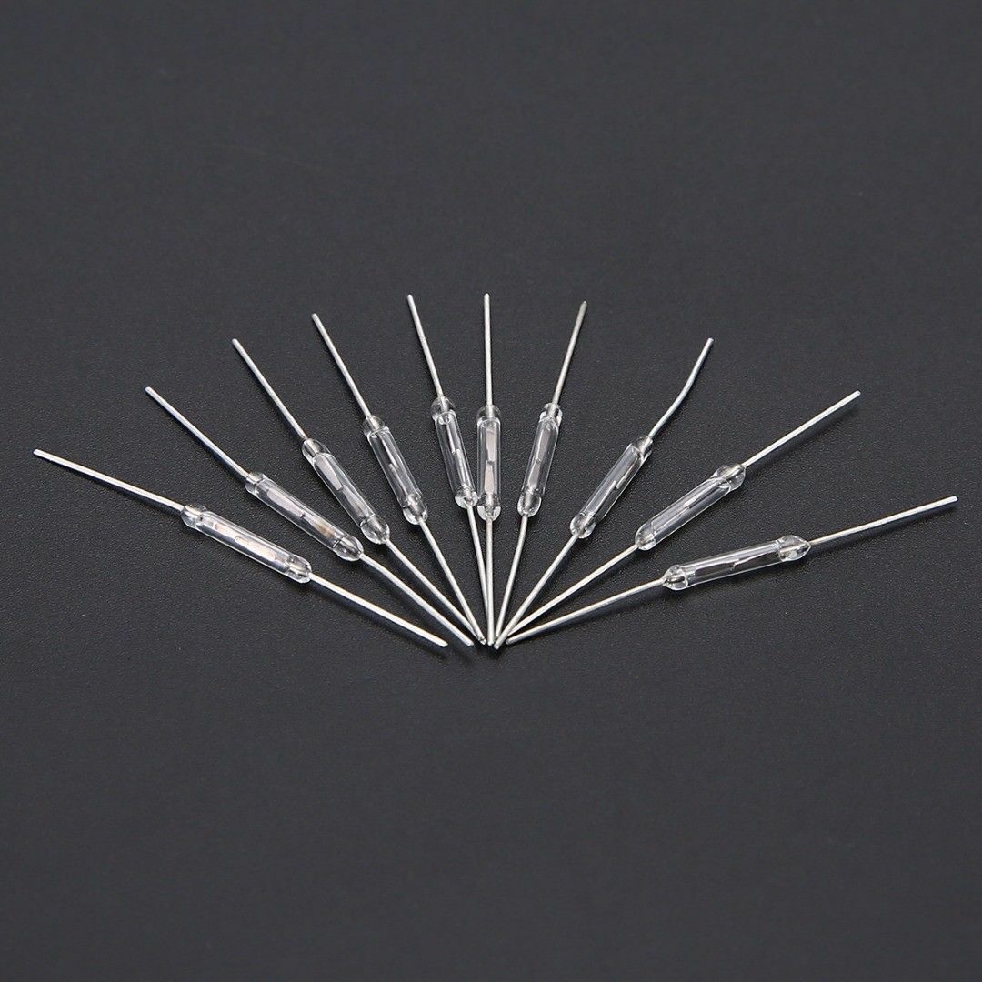 10pcs 14mm Glass Magnetic Induction Reed Switch MagSwitch Normally Open NO