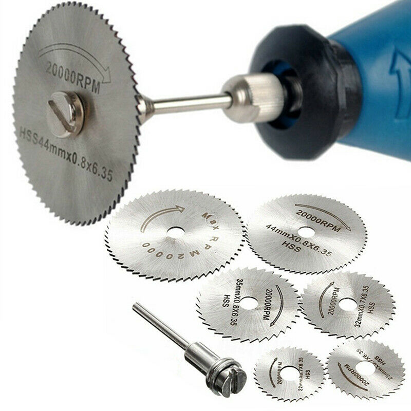 7pcs Metal Circular Saw Disc High Speed Steel Wheel Blades Shank Mini Saw Bla FT