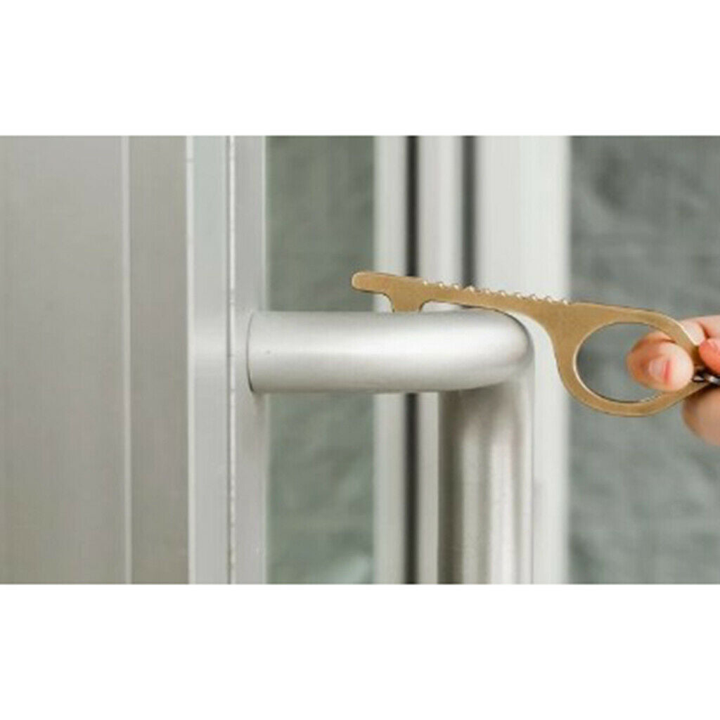 4Pcs Touch Free Safety Hygiene Brass Door Opener Elevator Handle Key Outdoor