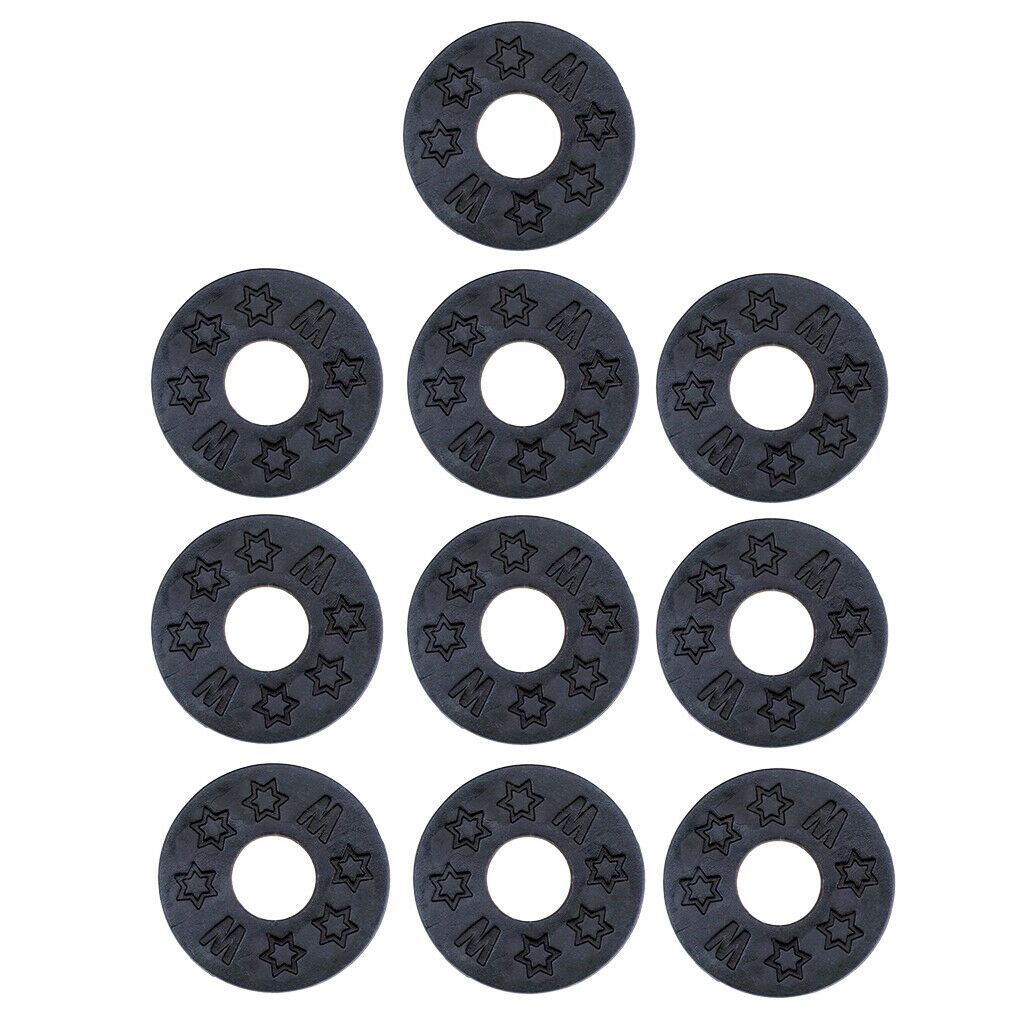 20 Pcs Guitar Bass Strap Block Rubber Safety Strap Lock Washer Saver Black